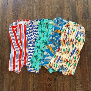 Set of 5 Hanna Andersson Print Long Sleeve Rash Guard Swimsuits in 3T / 90 cm